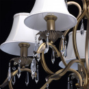 Żyrandol 5-ramienny w kolorze mosiądzu, beżowe, lamowania kloszy CHIARO Elegance 355011805