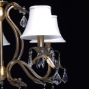 Żyrandol 5-ramienny w kolorze mosiądzu, beżowe, lamowania kloszy CHIARO Elegance 355011805