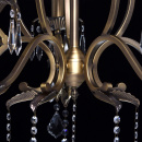 Żyrandol 5-ramienny w kolorze mosiądzu, beżowe, lamowania kloszy CHIARO Elegance 355011805