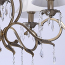 Żyrandol 5-ramienny w kolorze mosiądzu, beżowe, lamowania kloszy CHIARO Elegance 355011805