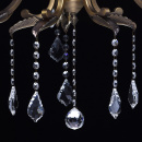 Żyrandol 5-ramienny w kolorze mosiądzu, beżowe, lamowania kloszy CHIARO Elegance 355011805