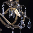 Żyrandol 5-ramienny w kolorze mosiądzu, beżowe, lamowania kloszy CHIARO Elegance 355011805