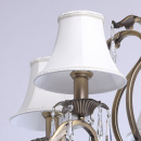 Żyrandol 5-ramienny w kolorze mosiądzu, beżowe, lamowania kloszy CHIARO Elegance 355011805