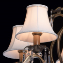 Żyrandol 5-ramienny w kolorze mosiądzu, beżowe, lamowania kloszy CHIARO Elegance 355011805