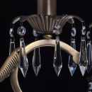 Żyrandol 5-ramienny w kolorze mosiądzu, beżowe, lamowania kloszy CHIARO Elegance 355011805