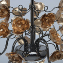 Żyrandol 5-ramienny, złote kwiaty, chromowana na czarno podstawa MW-LIGHT Flora 615011505