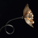 Żyrandol 5-ramienny, złote kwiaty, chromowana na czarno podstawa MW-LIGHT Flora 615011505