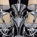 Żyrandol 6-ramienny, chromowany, beżowe, plisowane klosze MW-LIGHT Elegance - wy 379018306