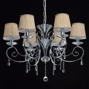 Żyrandol 6-ramienny, chromowany, beżowe, plisowane klosze MW-LIGHT Elegance - wy 379018306