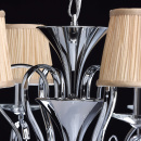 Żyrandol 6-ramienny, chromowany, beżowe, plisowane klosze MW-LIGHT Elegance - wy 379018306