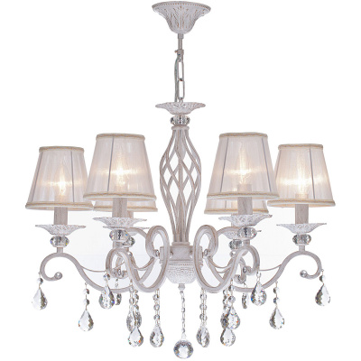 Żyrandol 6-ramienny z plisowanymi kloszami i kryształami Grace Maytoni Classic ARM247-06-G