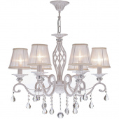 Żyrandol 6-ramienny z plisowanymi kloszami i kryształami Grace Maytoni Classic ARM247-06-G