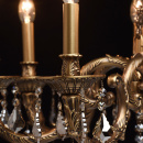 Żyrandol 8-ramienny z mosiądzu i kryształy z topazu CHIARO Classic 491010808