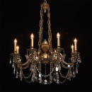 Żyrandol 8-ramienny z mosiądzu i kryształy z topazu CHIARO Classic 491010808