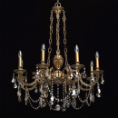 Żyrandol 8-ramienny z mosiądzu i kryształy z topazu CHIARO Classic 491010808