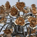 Żyrandol 8-ramienny, złote kwiaty, podstawa czarny chrom MW-LIGHT Flora 615011708