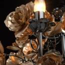 Żyrandol 8-ramienny, złote kwiaty, podstawa czarny chrom MW-LIGHT Flora 615011708