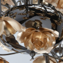 Żyrandol 8-ramienny, złote kwiaty, podstawa czarny chrom MW-LIGHT Flora 615011708