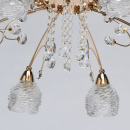 Żyrandol Amelia złoty, kryształki, szklane klosze MW-LIGHT Flora 294016510
