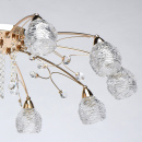 Żyrandol Amelia złoty, kryształki, szklane klosze MW-LIGHT Flora 294016510