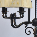 Żyrandol antyczny styl, kuty metal, beżowe abażury Victoria CHIARO Country 401010908