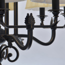 Żyrandol antyczny styl, kuty metal, beżowe abażury Victoria CHIARO Country 401010908