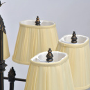 Żyrandol antyczny styl, kuty metal, beżowe abażury Victoria CHIARO Country 401010908