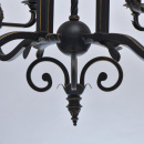 Żyrandol antyczny styl, kuty metal, beżowe abażury Victoria CHIARO Country 401010908