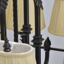 Żyrandol antyczny styl, kuty metal, beżowe abażury Victoria CHIARO Country 401010908