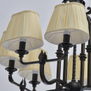 Żyrandol antyczny styl, kuty metal, beżowe abażury Victoria CHIARO Country 401010908