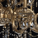 Żyrandol bardzo duży na 18 żarówek, mosiądz, topaz CHIARO Classic 491010918
