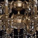 Żyrandol bardzo duży na 18 żarówek, mosiądz, topaz CHIARO Classic 491010918