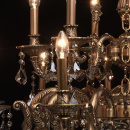 Żyrandol bardzo duży na 18 żarówek, mosiądz, topaz CHIARO Classic 491010918