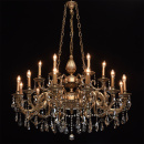 Żyrandol bardzo duży na 18 żarówek, mosiądz, topaz CHIARO Classic 491010918