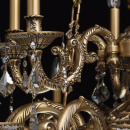 Żyrandol bardzo duży na 18 żarówek, mosiądz, topaz CHIARO Classic 491010918