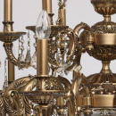 Żyrandol bardzo duży na 18 żarówek, mosiądz, topaz CHIARO Classic 491010918