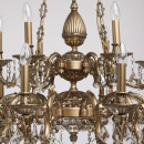 Żyrandol bardzo duży na 18 żarówek, mosiądz, topaz CHIARO Classic 491010918