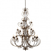 Żyrandol bardzo duży na 21 żarówek, biało-złoty, klasyczny Vitaluce VE1094/12+6+3