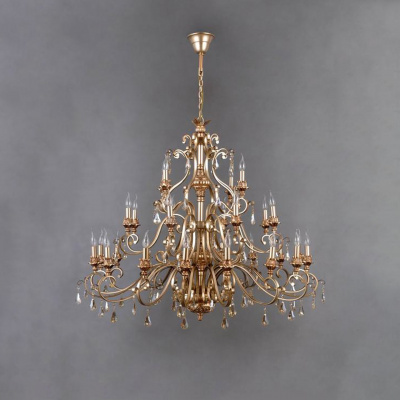Żyrandol bardzo duży, złoty na 28 żarówek Bologna CHIARO Premium 639012428