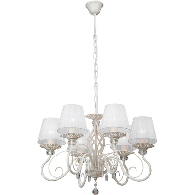 Żyrandol beżowy z abażurami na 6 żarówek Vitaluce VE1188/6