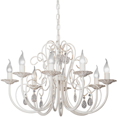 Żyrandol beżowy z kryształkami, na 8 żarówek Vitaluce VE1398-0/8