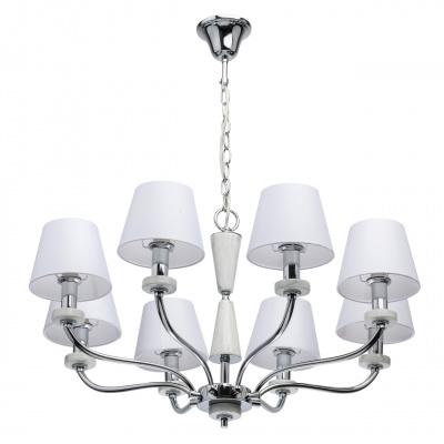 Żyrandol białe klosze, chrom, marmurowe ozdobniki Vitalina MW-LIGHT Elegance 448014308