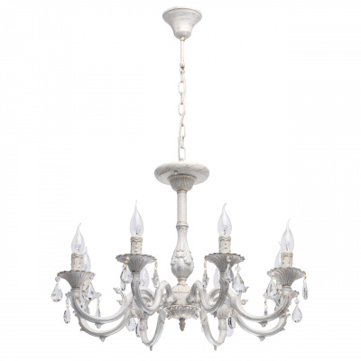 Żyrandol biało-złoty do dużego pokoju Aurora MW-LIGHT Classic 371015008