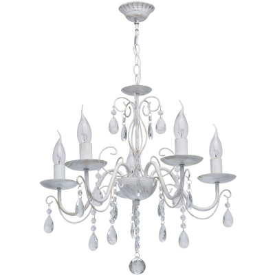Żyrandol biały, świecowy z kryształkami Aurora MW-LIGHT Classic 371016505