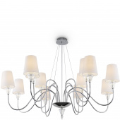 Żyrandol chromowany z 12 białymi abażurami Florero Maytoni MOD078PL-12CH