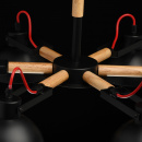 Żyrandol czarne klosze i drewno MW-Light Megapolis 693010706