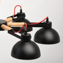 Żyrandol czarne klosze i drewno MW-Light Megapolis 693010706