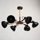 Żyrandol czarne klosze i drewno MW-Light Megapolis 693010706