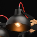 Żyrandol czarne klosze i drewno MW-Light Megapolis 693010706