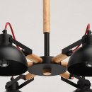 Żyrandol czarne klosze i drewno MW-Light Megapolis 693010706